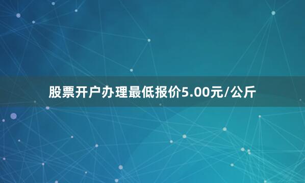 股票开户办理最低报价5.00元/公斤